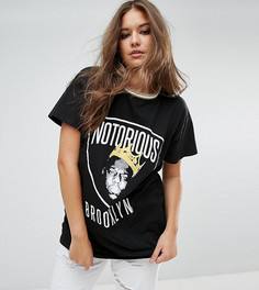 Oversize-футболка с принтом Notorious B.I.G и отделкой ASOS CURVE - Черный