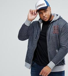 Темно-синий меланжевый худи с молнией Tommy Hilfiger PLUS - Темно-синий