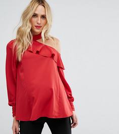 Блузка с открытыми плечами и завязкой ASOS Maternity - Красный