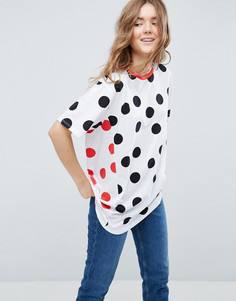 Футболка в контрастный горошек ASOS - Мульти