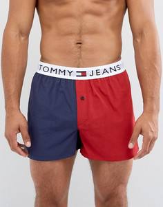 Тканые боксеры в фирменной цветовой гамме (красный/темно-синий) в стиле 90-х Tommy Jeans Capsule - Мульти