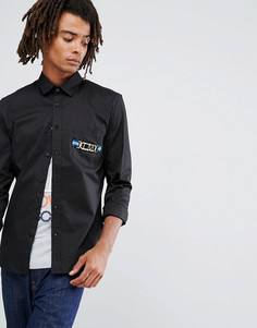 Рубашка с золотистым карманом Love Moschino - Черный