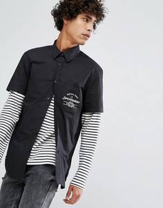Рубашка с коротким рукавом и нагрудным карманом Love Moschino - Черный