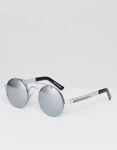 Круглые солнцезащитные очки в серебристой оправе Spitfire Lennon2 - Серебряный