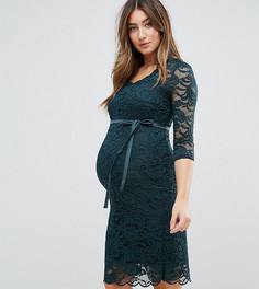 Кружевное платье для беременных Mamalicious - Зеленый Mama.Licious