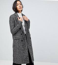 Приталенное пальто в клетку Vero Moda Tall - Черный
