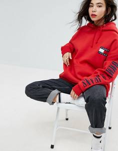 Худи в стиле 90-х с логотипом Tommy Jeans Capsule - Красный