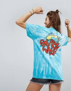 Oversize-футболка с узором тай-дай и принтом на спине Migos - Синий Bravado Tour Merch