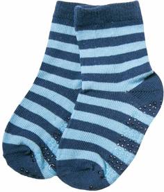 Носки антискользящие для мальчика Barkito, синие с рисунком в полоску