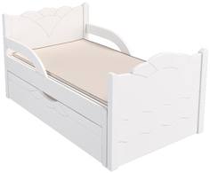 Кроватка Дом бука «Лилия» с бортиками с каждой стороны, матрасом и ящиком, белый