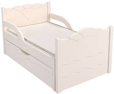 Кроватка Дом бука «Лилия» с бортиками с каждой стороны, матрасом и ящиком, слоновая кость