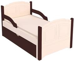 Кроватка Дом бука «Флоренция» с бортиками с каждой стороны, матрасом и ящиком, венге/слоновая кость