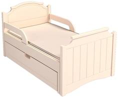 Кроватка Дом бука «Неаполь» с бортиками с каждой стороны, матрасом и ящиком, слоновая кость