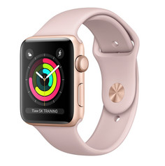 Умные часы APPLE Watch Series 3 42mm Gold with Pink Sand Sport Band MQKW2RU/A