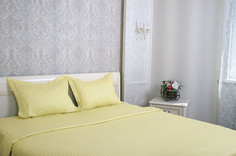 Постельное белье Этель Basic Комплект 1.5 спальный Olive Страйп-Сатин 1551473