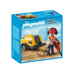 Конструктор Playmobil Стройка Строитель с отбойным молотком 5472pm