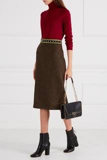 Шерстяная юбка коричневая Red Valentino