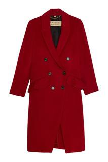 Красное пальто из шерсти и кашемира Burberry