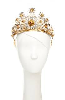 Позолоченная диадема с кристаллами Swarovski Dolce &amp; Gabbana