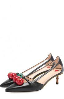 Кожаные туфли Unia с декором Gucci