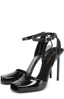 Лаковые босоножки Eddie на шпильке Saint Laurent