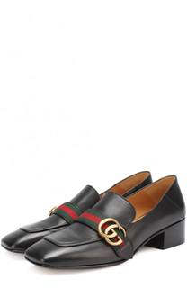 Кожаные лоферы Peyton с мягким задником Gucci