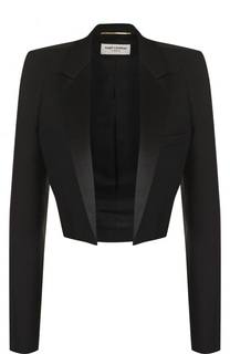 Однотонный шерстяной жакет Saint Laurent