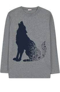 Хлопковый лонгслив с принтом Il Gufo