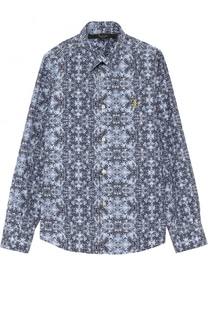 Хлопковая рубашка с принтом Billionaire