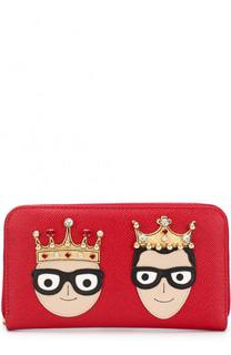 Кожаный кошелек на молнии с аппликацией Dolce &amp; Gabbana