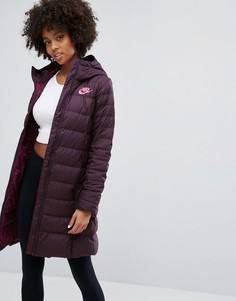 Nike down filled long padded parka jacket cheap