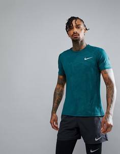 Зеленая футболка с принтом Nike Running Miler 858157-375 - Синий
