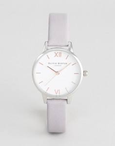 Серо-сиреневые часы со средним циферблатом и кожаным ремешком Olivia Burton OB16MDW26 - Серый
