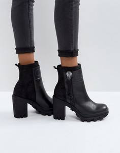 Черные кожаные ботинки на каблуке Calvin Klein Jeans Jackie - Черный