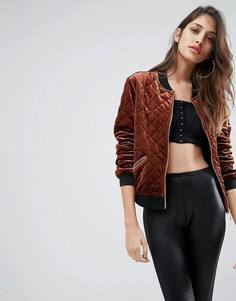 Стеганый бомбер бронзового цвета Missguided - Золотой