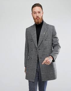 Двубортное пальто из смесовой шерсти Harry Brown Premium - Серый