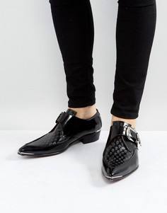 Черные туфли с пряжками и рисунком черепов Jeffery West Adam - Черный