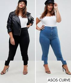 2 пары джинсовых джеггинсов ASOS CURVE RIVINGTON - скидка 14 - Мульти