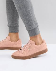 Розовые замшевые кроссовки на резиновой подошве Puma 36324220 - Розовый