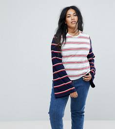 Топ в полоску с длинными рукавами ASOS CURVE - Мульти