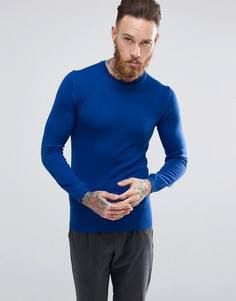 Обтягивающий джемпер кобальтового цвета из мериносовой шерсти ASOS - Синий