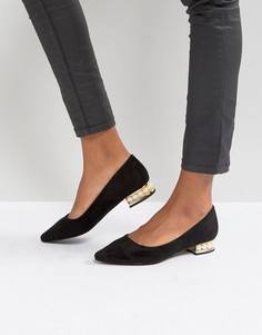 Туфли с искусственным жемчугом на каблуке Qupid - Черный