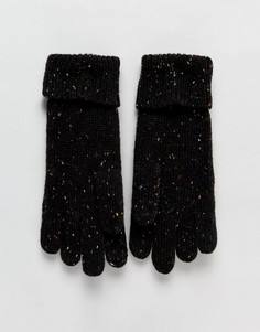 Вязаные перчатки с узором косичка Boardmans Tom - Черный