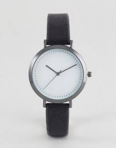 Темно-серые часы с бархатным ремешком ASOS - Серый