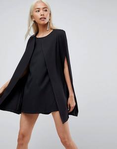 Цельнокройное платье с кейпом Unique 21 - Черный