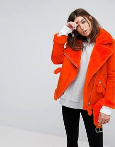 Оверсайз-куртка с подкладкой из искусственного меха Story Of Lola - Оранжевый