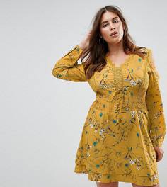 Платье с поясом Boohoo Plus - Мульти