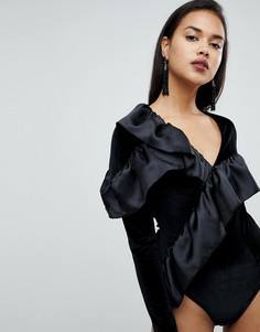 Бархатный боди River Island - Черный