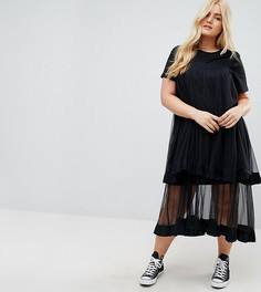 Платье-футболка ASOS CURVE - Черный
