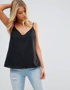 Свободный двухслойный топ на бретелях ASOS Fuller Bust - Черный